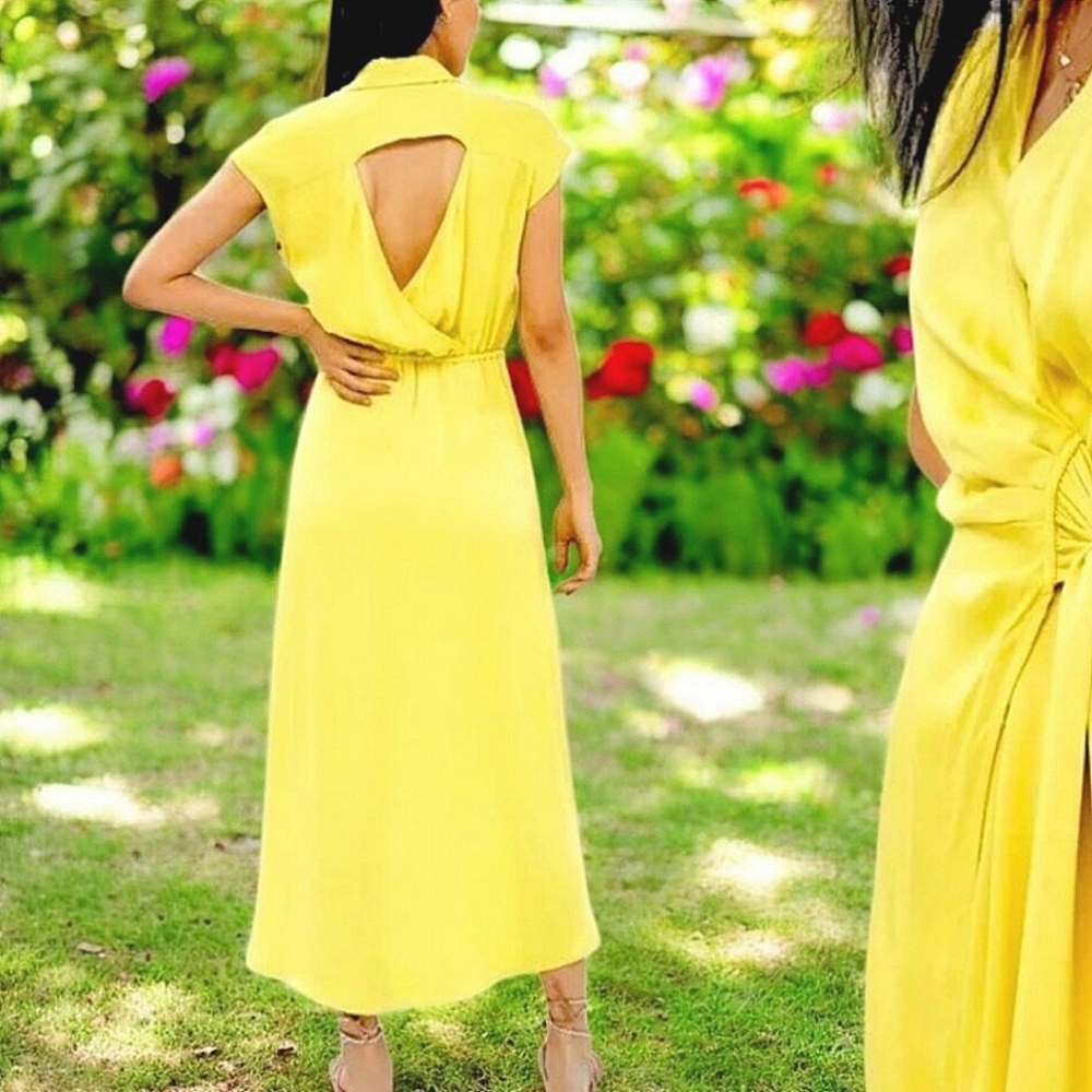 Maeve medium Yellow Midi Dress